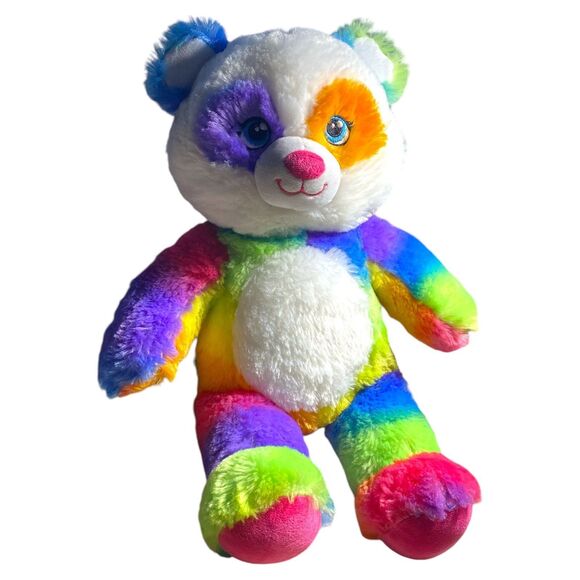 Build-A-Bear Rainbow Tie-Dye Panda Plush Stuffed Animal 16" 2014 Colorful - Picture 7 of 7